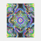 Mandala Universe Psychedelic Colors Fleecedecke (Vorderseite)