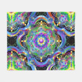 Mandala Universe Psychedelic Colors Fleecedecke (Vorderseite (Horizontal))