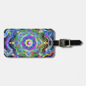 Mandala Universe Psychedelic Colors Gepäckanhänger (Vorderseite horizontal)