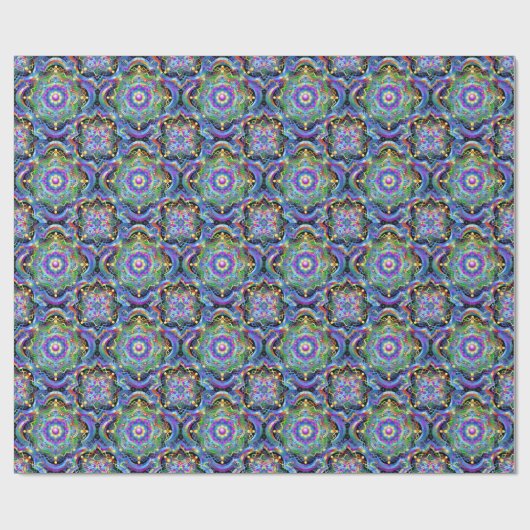 Mandala Universe Psychedelic Colors Geschenkpapier (Flach)