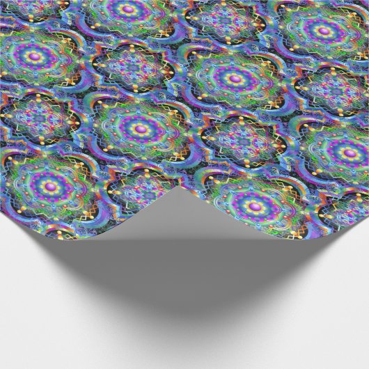 Mandala Universe Psychedelic Colors Geschenkpapier (Ecke)