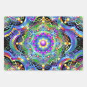 Mandala Universe Psychedelic Colors Geschenkpapier Set (Vorderseite 3)