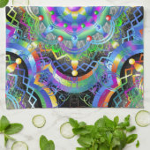 Mandala Universe Psychedelic Colors Geschirrtuch (Gefaltet)