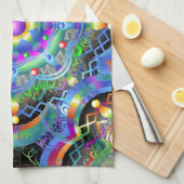 Mandala Universe Psychedelic Colors Geschirrtuch (Viertel Falte)