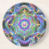 Mandala Universe Psychedelic Colors Getränkeuntersetzer (Vorne)