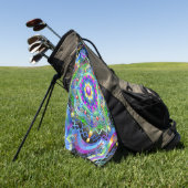 Mandala Universe Psychedelic Colors Golfhandtuch (Gras)