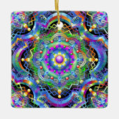 Mandala Universe Psychedelic Colors Keramikornament (Vorderseite)