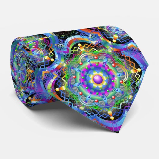 Mandala Universe Psychedelic Colors Krawatte (Gerollt)