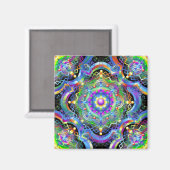 Mandala Universe Psychedelic Colors Magnet (Vorderseite/Rückseite)