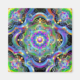 Mandala Universe Psychedelic Colors Magnet