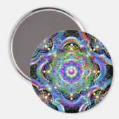 Mandala Universe Psychedelic Colors Magnet (Vorderseite/Rückseite)