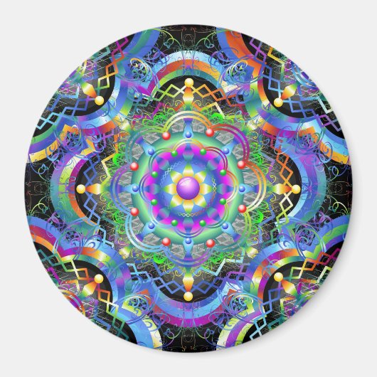 Mandala Universe Psychedelic Colors Magnet (Vorne)