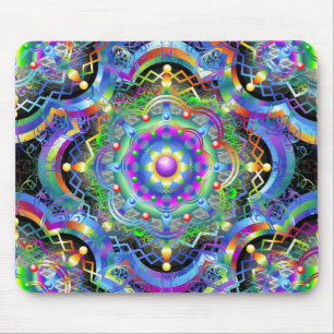 Mandala Universe Psychedelic Colors Mousepad