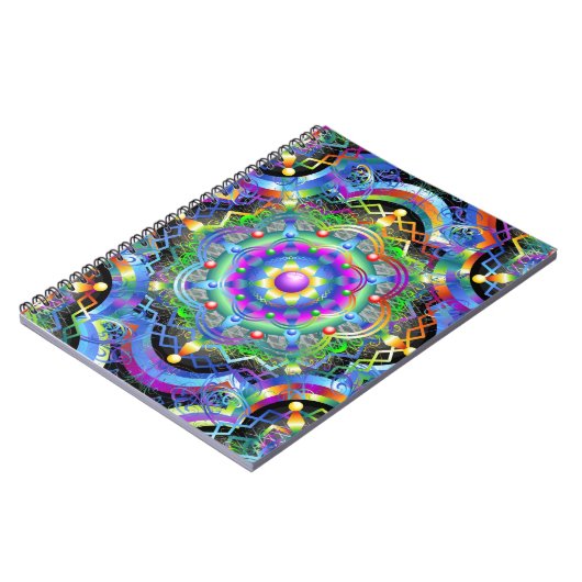 Mandala Universe Psychedelic Colors Notizblock (Linke Seite)