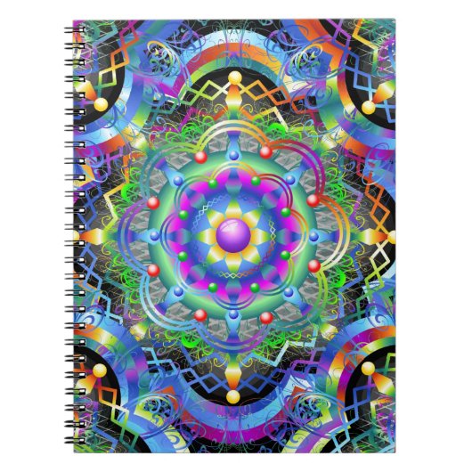 Mandala Universe Psychedelic Colors Notizblock (Vorderseite)
