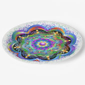 Mandala Universe Psychedelic Colors Pappteller (Schrägansicht)