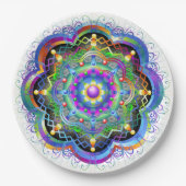Mandala Universe Psychedelic Colors Pappteller (Vorderseite)
