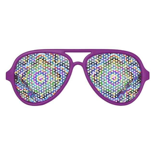 Mandala Universe Psychedelic Colors Partybrille (Vorderseite)