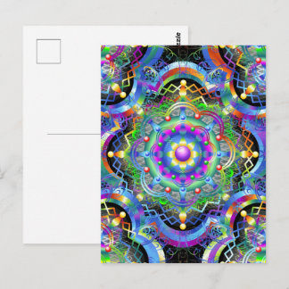 Mandala Universe Psychedelic Colors Postkarte