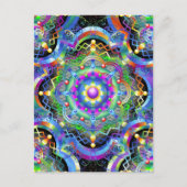 Mandala Universe Psychedelic Colors Postkarte (Vorderseite)