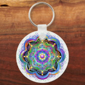 Mandala Universe Psychedelic Colors Schlüsselanhänger (Rückseite)