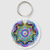 Mandala Universe Psychedelic Colors Schlüsselanhänger (Rückseite)
