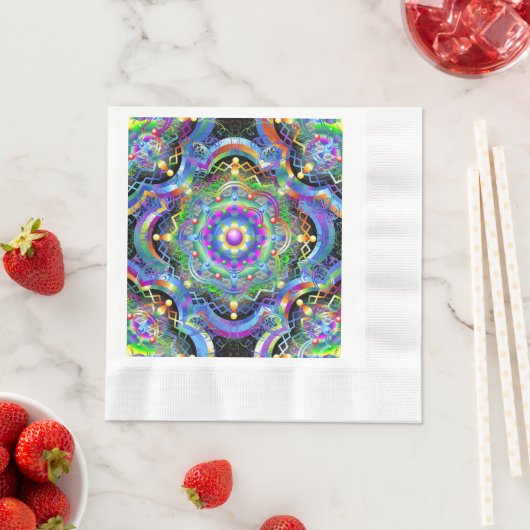 Mandala Universe Psychedelic Colors Serviette (Beispiel)
