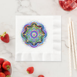 Mandala Universe Psychedelic Colors Serviette