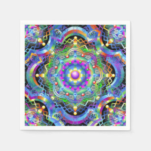 Mandala Universe Psychedelic Colors Serviette