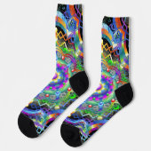 Mandala Universe Psychedelic Colors Socken (Linkes Detail)