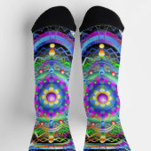 Mandala Universe Psychedelic Colors Socken (Oben)