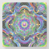 Mandala Universe Psychedelic Colors Steinuntersetzer (Vorderseite)