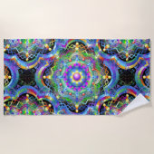 Mandala Universe Psychedelic Colors Strandtuch (Vorderseite)