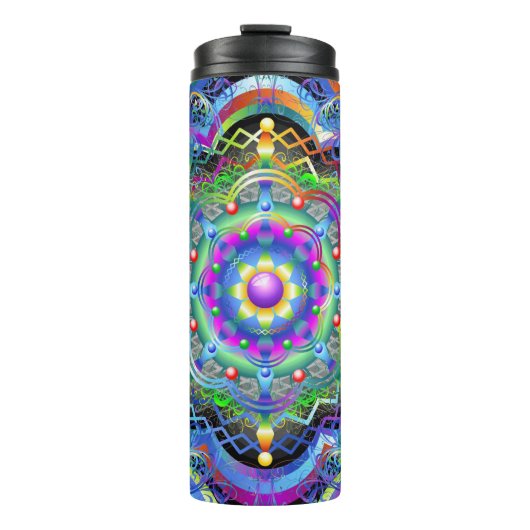 Mandala Universe Psychedelic Colors Thermosbecher (Vorderseite)