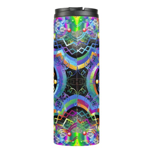 Mandala Universe Psychedelic Colors Thermosbecher (Rückseite)