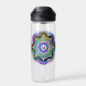 Mandala Universe Psychedelic Colors Trinkflasche (Rückseite)