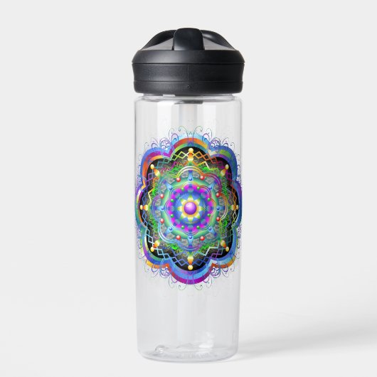 Mandala Universe Psychedelic Colors Trinkflasche (Vorderseite)