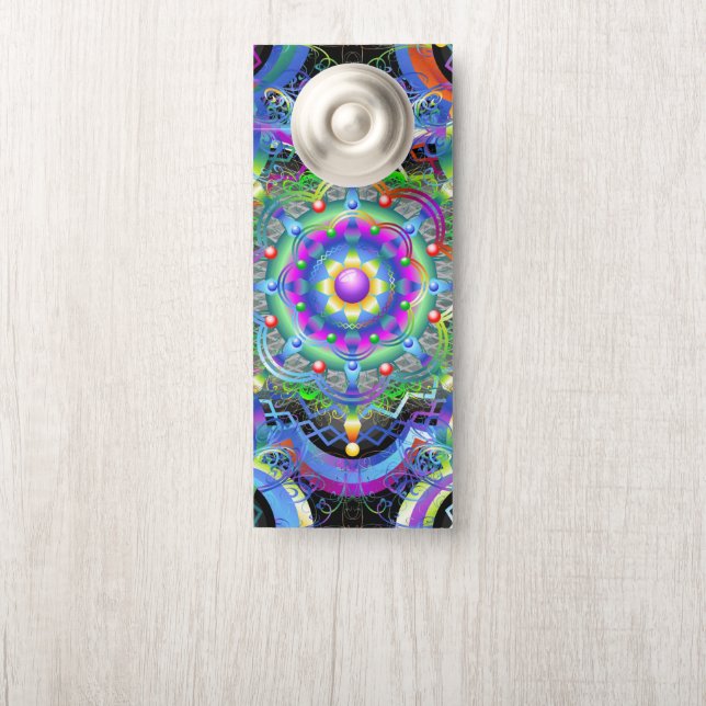 Mandala Universe Psychedelic Colors Türanhänger (Auf Knauf)