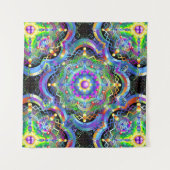 Mandala Universe Psychedelic Colors Wandteppich (Vorderseite (Horizontal))