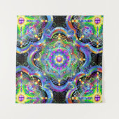 Mandala Universe Psychedelic Colors Wandteppich (Vorderseite)