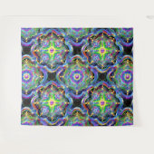 Mandala Universe Psychedelic Colors Wandteppich (Vorderseite (Horizontal))