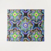 Mandala Universe Psychedelic Colors Wandteppich (Vorderseite (Horizontal))