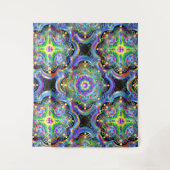 Mandala Universe Psychedelic Colors Wandteppich (Vorderseite)