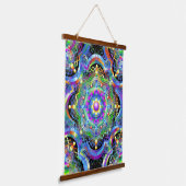 Mandala Universe Psychedelic Colors Wandteppich Mit Holzrahmen (Gewinkelt)