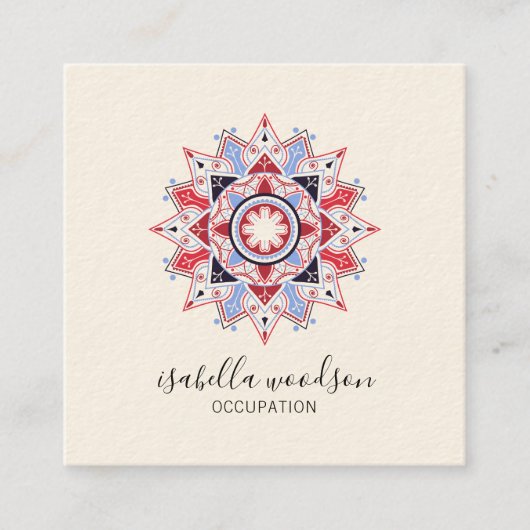 Mandala Universe Symbol Business Card Quadratische Visitenkarte (Vorderseite)
