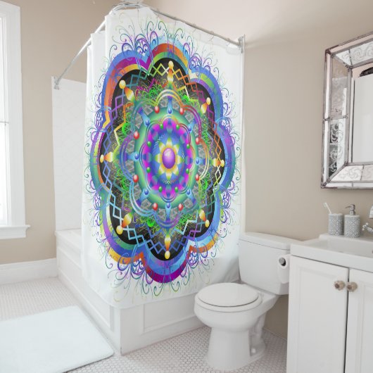 Mandala Universum Farben Duschvorhang (Beispiel)