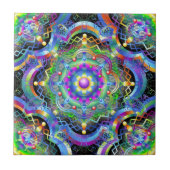 Mandala Universum Farben Fliese (Vorderseite)