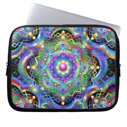 Mandala Universum Farben Laptopschutzhülle (Vorderseite)