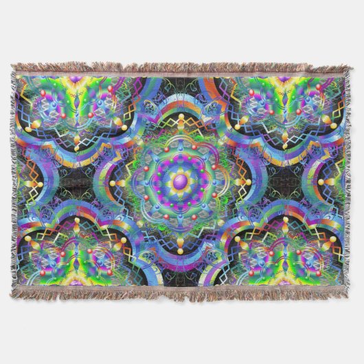 Mandala-Universum psychedelische Farben Decke (Vorderseite)