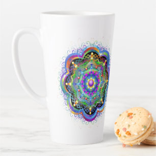 Mandala-Universum psychedelische Farben Milchtasse